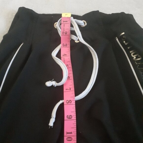 Justice Girl's Size 18/20 Black Gold Spell Out Lace Front Leggings - Picture 9 of 9